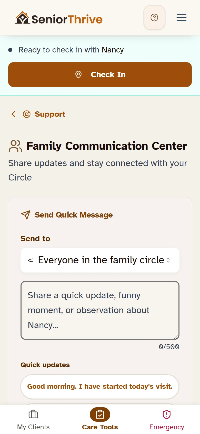 The family, as the caregiver sees them: who is in the Circle and how to reach them