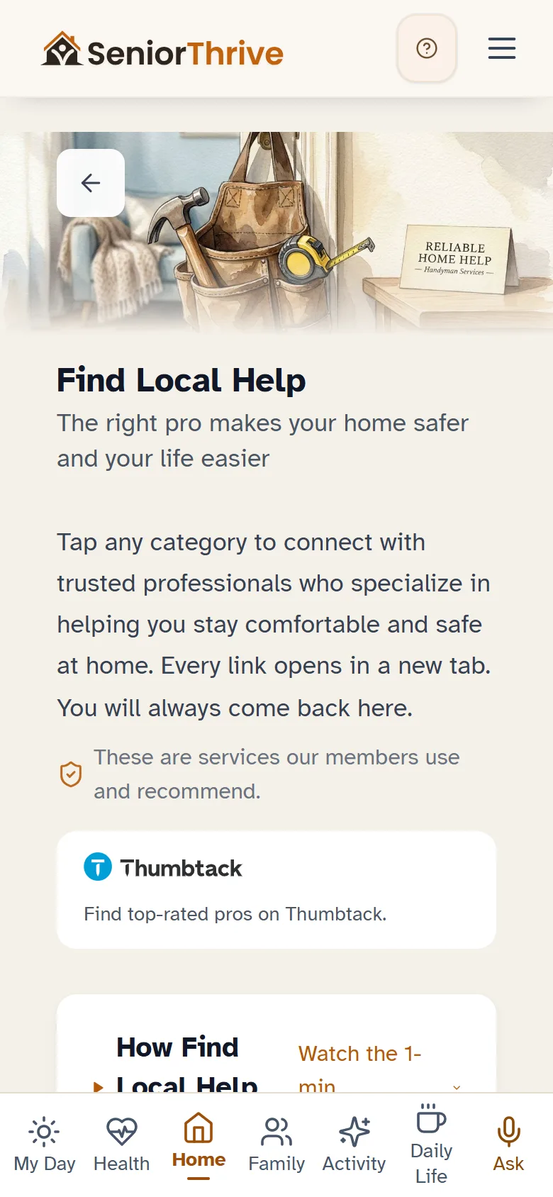 Find Pros: local occupational therapists, handymen and installers