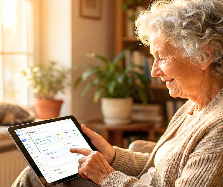 Confident older adult living independently at home