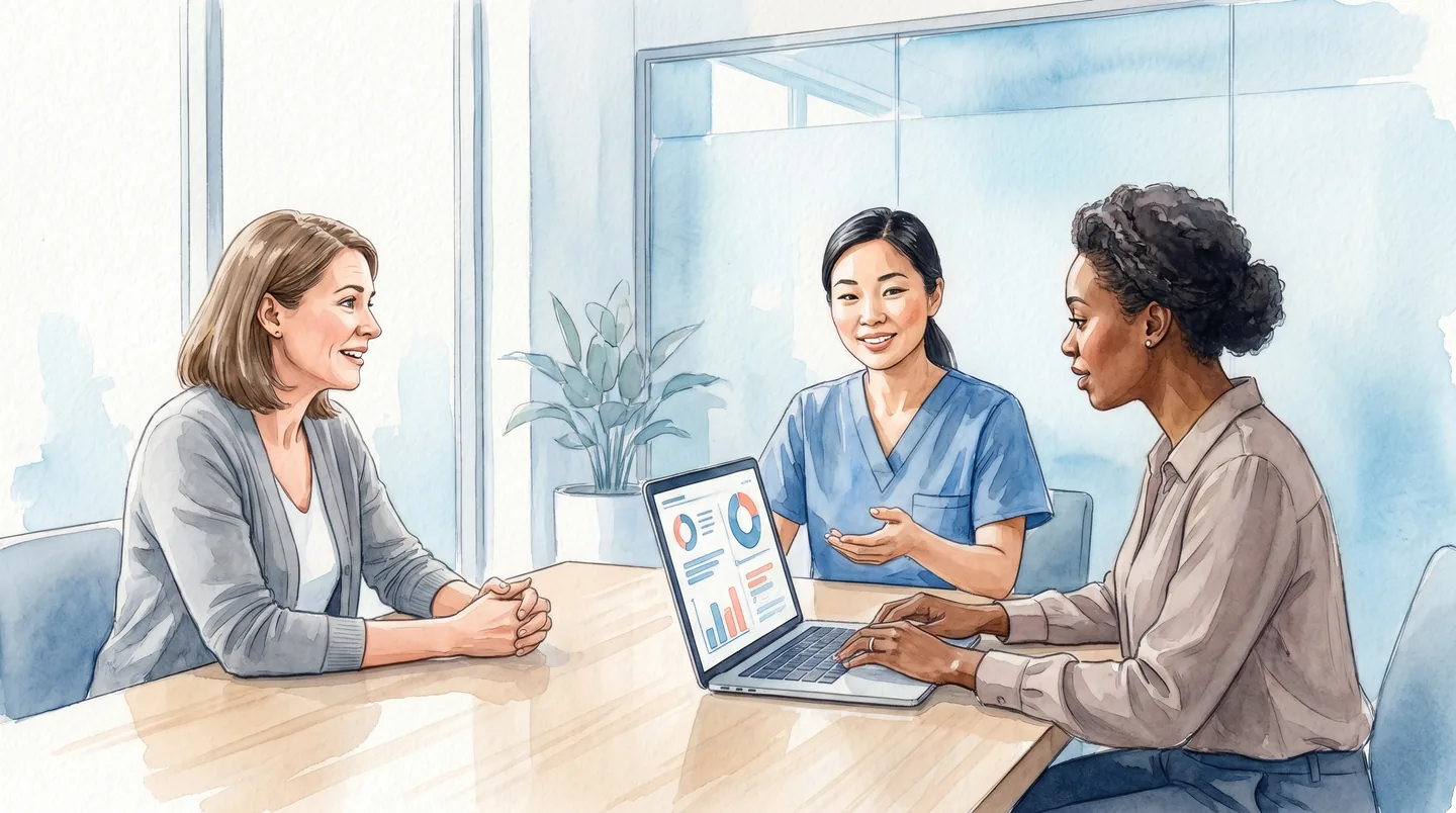 Professional caregiver coordinating with family through SeniorThrive Care Team