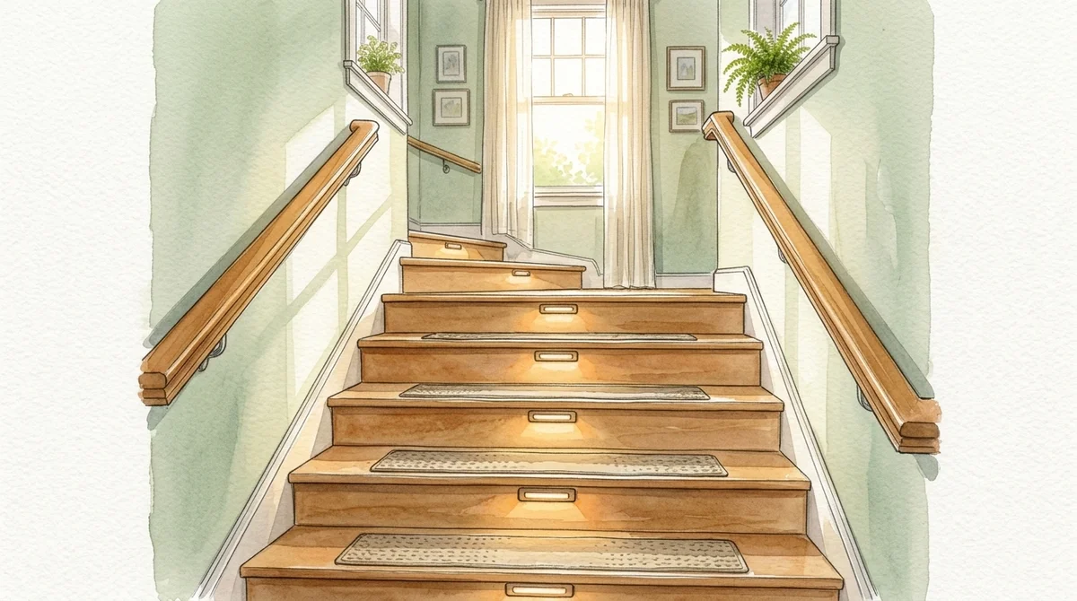 Stair Fall Hazards: Dual Railings, Contrast Strips, and Stair Lifts